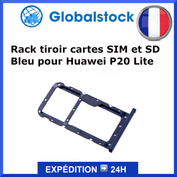 Tiroir SIM Huawei P20 Lite Bleu - Envoi gratuit 24h
