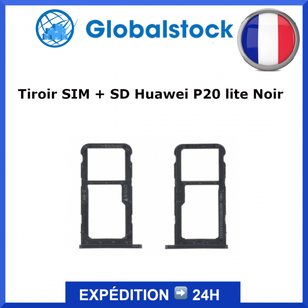 Tiroir SIM Huawei P20 lite Noir - Envoi gratuit 24h