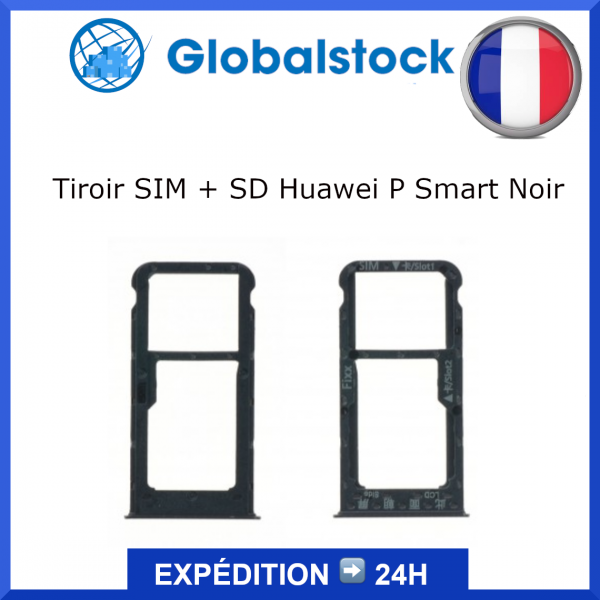 Tiroir Double Sim + SD Carte Mémoire pour HUAWEI P SMART / ENJOY 7S