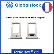Tiroir SIM iPhone Xs Max Argent - Envoi gratuit 24h