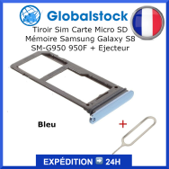 Tiroir Sim Carte Micro SD Mémoire pour Samsung Galaxy S8 SM-G950 950F + Ejecteur BLEU