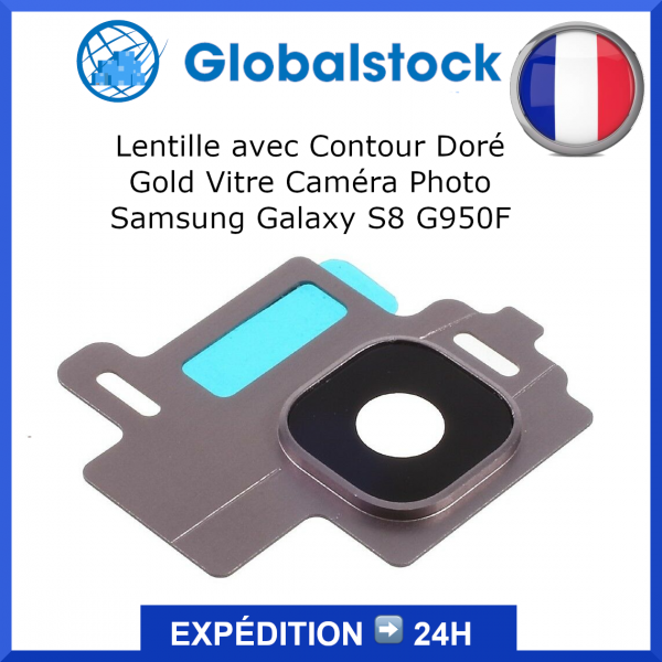 Lentille avec Contour Doré Gold Vitre Caméra Photo Samsung Galaxy S8 G950F