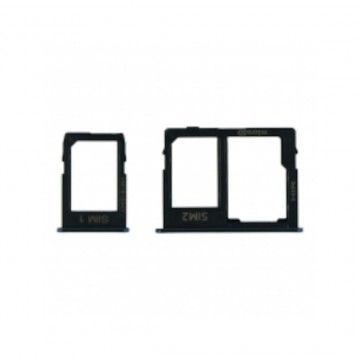 Tiroir Carte SIM et Micro SD pour Samsung Galaxy J4 Plus/J6 Plus Double Sim Noir