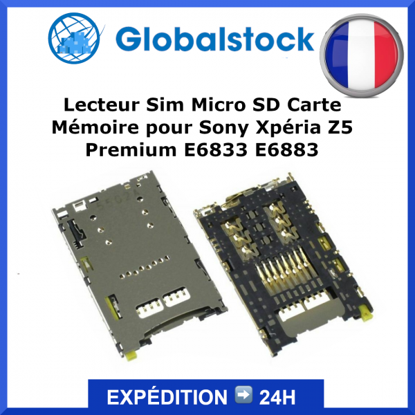 Lecteur Sim Micro SD Carte Mémoire Sony Xpéria Z5 Premium E6833 E6883 - Envoi gratuit 24h