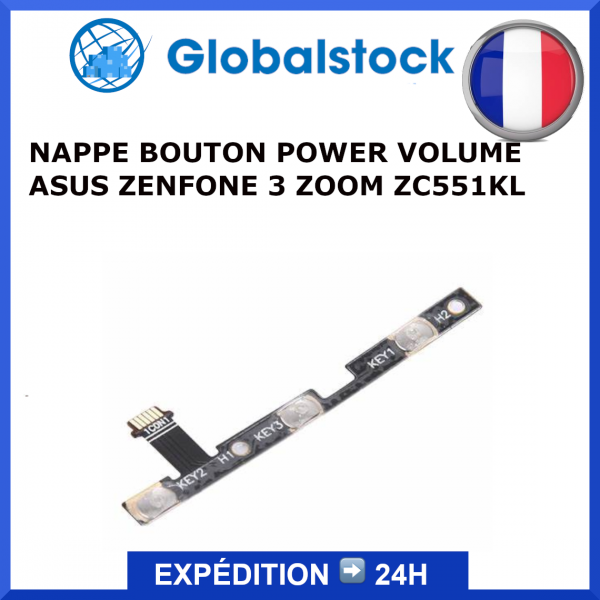 NAPPE BOUTON POWER VOLUME POUR ASUS ZENFONE 3 ZOOM ZC551KL