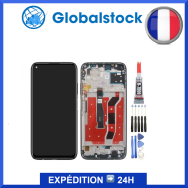 Ecran LCD + Vitre tactile sur châssis pour Huawei P40 Noir + outils