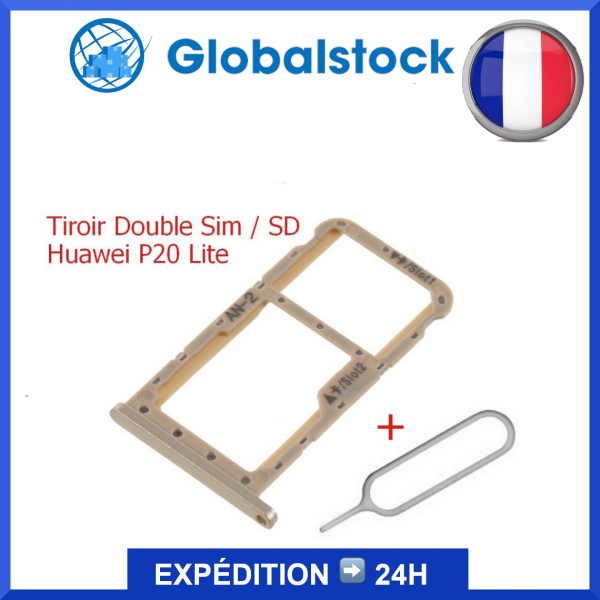 Tiroir SIM HUAWEI P20 Lite Gold - Envoi gratuit 24h