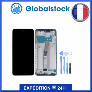 Ecran LCD + Vitre tactile sur châssis pour Xiaomi Redmi Note 9S Vert + Outils