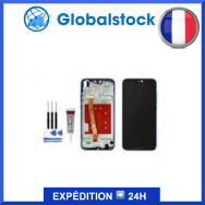 Ecran LCD + Vitre Tactile sur chassis pour Huawei Mate 20 Lite Bleu + outils