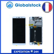 Ecran LCD + Vitre tactile sur châssis pour HUAWEI Y5 2018 Blanc + Outils