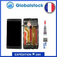 Ecran LCD + vitre tactile sur châssis pour Huawei Ascend P9 Noir + outils