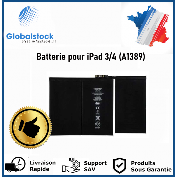 Batterie interne APPLE IPAD 3 / IPAD 4 A1416/A1430/A1458/A1459 - Qualité premium
