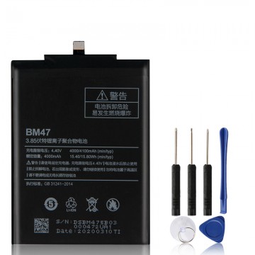 Batterie pour Xiaomi Redmi 3/Redmi 3S/Redmi 3X/Redmi 3 Pro/Redmi 4X (BM47) 4100mAh