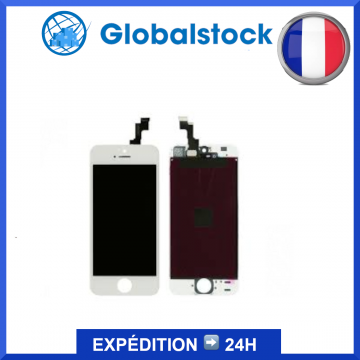 Ecran LCD + Vitre tactile pour iPhone 5S Blanc + Outils