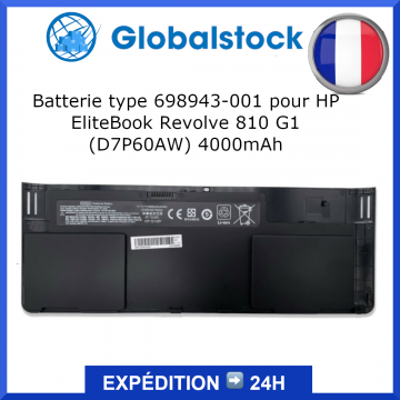 Batterie type 698943-001 pour HP EliteBook Revolve 810 G1 (D7P60AW) 4000mAh