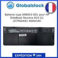 Batterie HP EliteBook Revolve 810 G1 (D7P60AW) 4000mAh pour ordinateur portable - Qualité premium