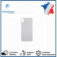 Vitre Arrière pour iPhone X avec Gros Trou Blanc et Adhésif
