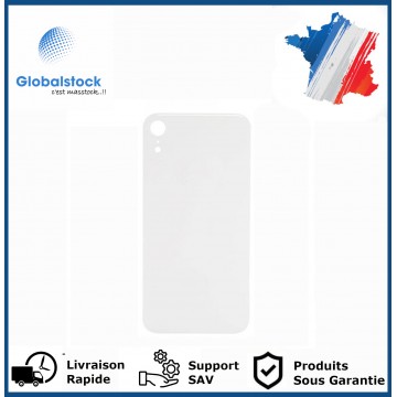 Vitre Arrière pour iPhone XR avec Gros Trou Blanc et Adhésif
