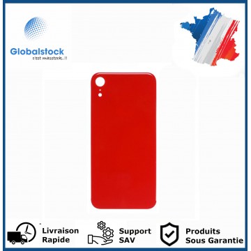 Vitre Arrière pour iPhone XR avec Gros Trou Rouge et Adhésif