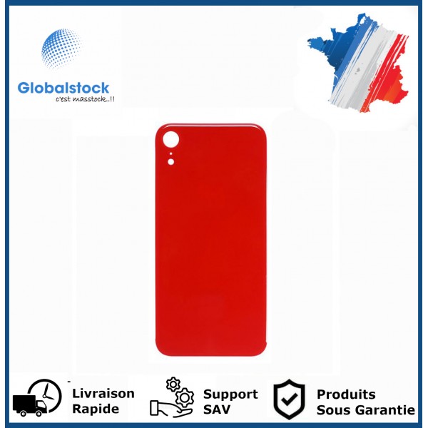 Vitre Arrière pour iPhone XR avec Gros Trou Rouge et Adhésif