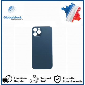 Vitre arrière iPhone 12 Pro bleu logo + ce