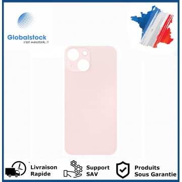 Vitre arrière iPhone 13 rose logo + ce