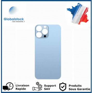 Vitre Arrière pour iPhone 13 Pro Max avec Gros Trou Bleu et Adhésif