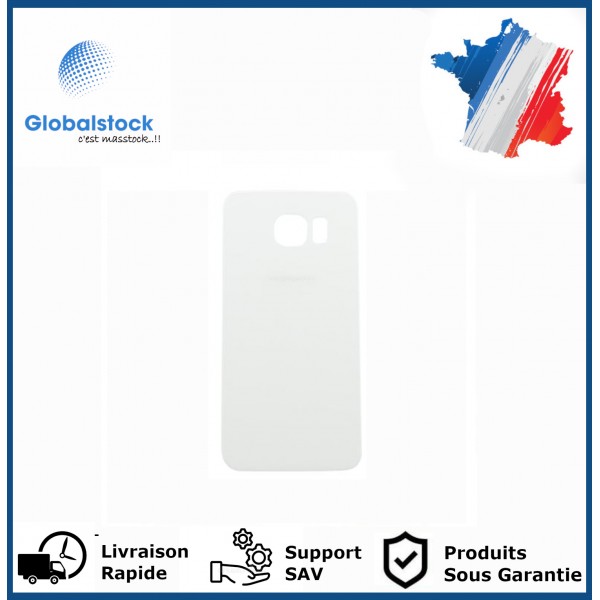 Vitre arrière SAMSUNG S6 (G920F) blanc LOGO + CE
