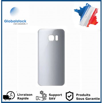 Vitre arrière galaxy s7 argent logo + ce