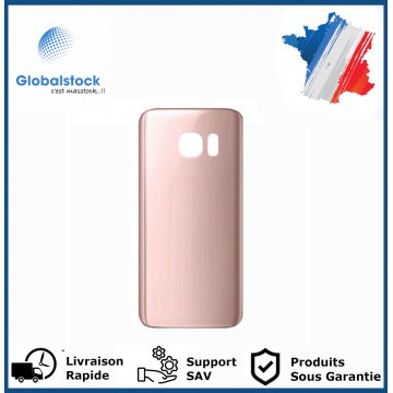 Vitre arrière galaxy s7 rose logo + ce