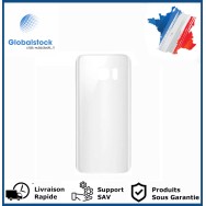 Vitre arrière pour Samsung Galaxy S7 Edge blanc LOGO + CE