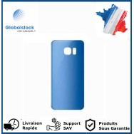 Vitre arrière galaxy s7 edge bleu logo + ce