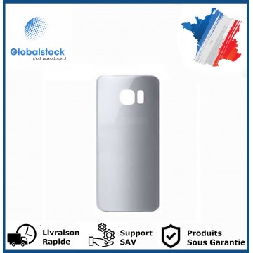 Vitre arrière galaxy s7 edge argent logo + ce