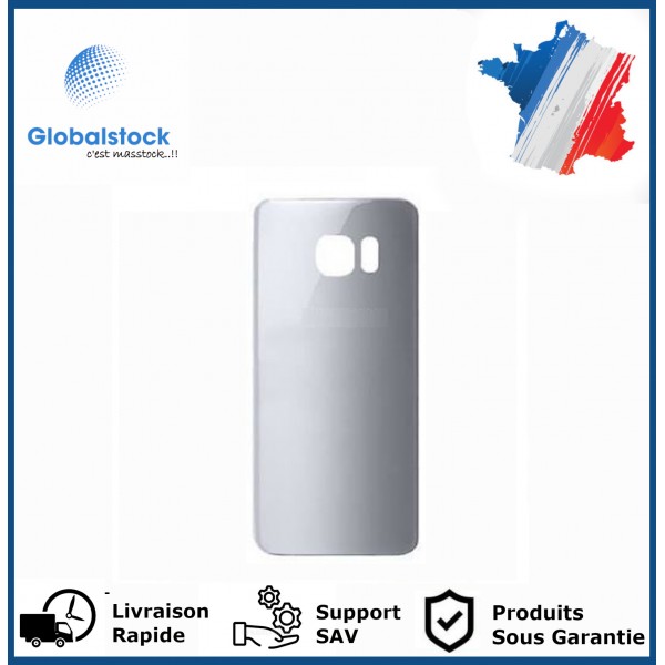 Vitre arrière galaxy s7 edge argent logo + ce