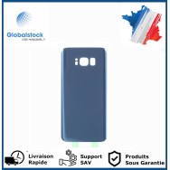 Vitre arrière galaxy s8 bleu logo + ce