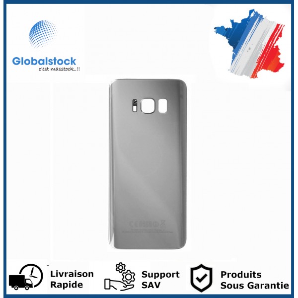 Vitre arrière galaxy s8 plus argent logo + ce