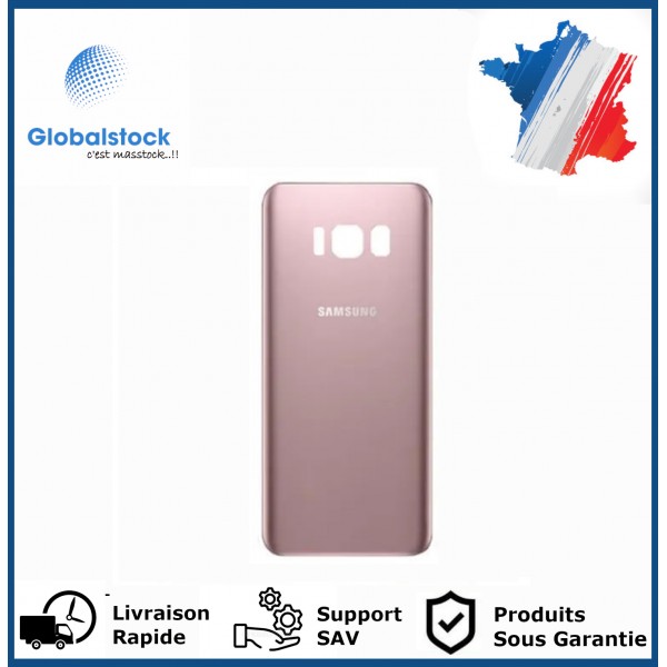 Vitre arrière galaxy s8 plus rose logo + ce