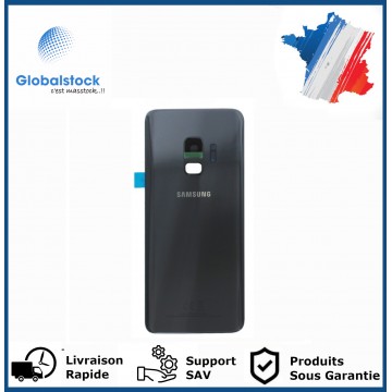 Vitre arrière galaxy s9 gris logo + ce