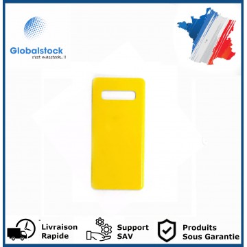 Vitre arrière galaxy s10 plus jaune logo + ce