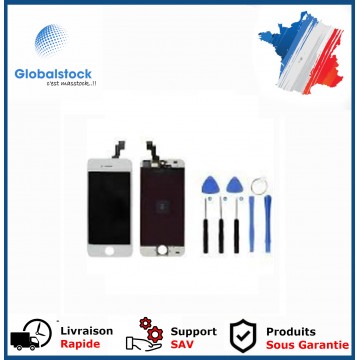Ecran LCD + vitre tactile pour iPhone 5SE blanc + Outils