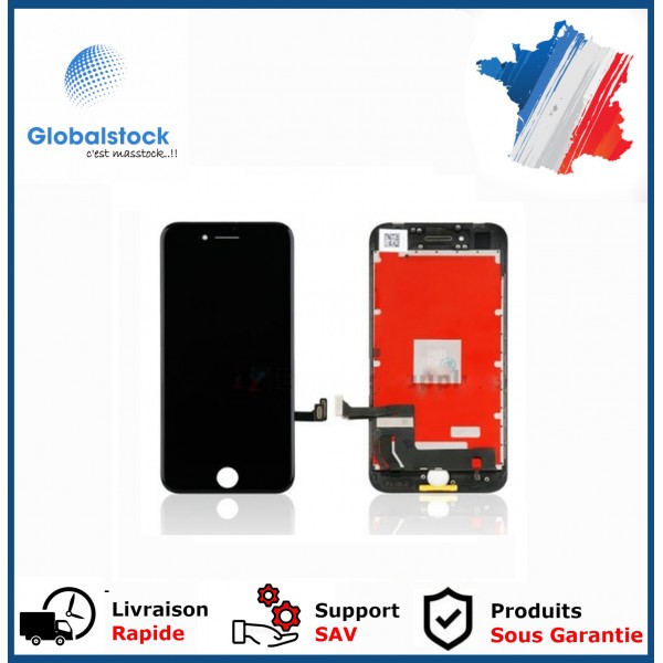 Ecran LCD + vitre tactile pour iPhone 8 Noir + Outils