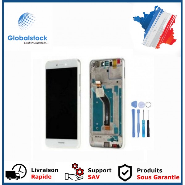 Ecran LCD + Vitre tactile sur châssis pour Huawei P10 Lite Blanc + outils