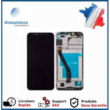 Ecran LCD + Vitre tactile sur châssis pour Huawei Honor 7A Noir + Outils