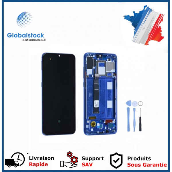 Écran Xiaomi Mi 9 Bleu Océan LCD + vitre tactile - kit outils complet avec outils