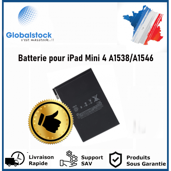 Batterie interne APPLE IPAD MINI 4 A1538 / A1550 - Qualité premium
