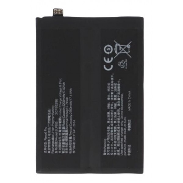 Batterie pour OPPO Reno 6 Pro 5G/Reno7 5G/Reno8/RENO 8 5G/Find X5 Lite BLP855