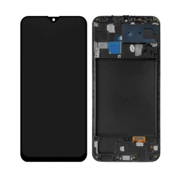 Ecran LCD + Vitre tactile sur châssis pour Samsung Galaxy A20 Noir + Outils