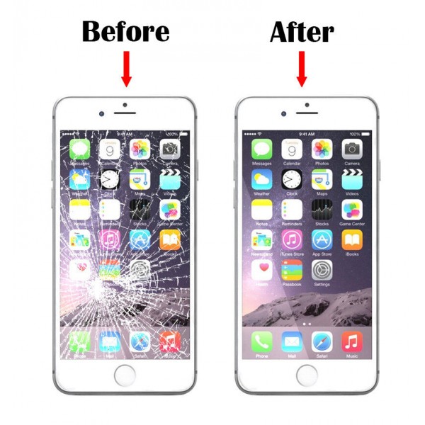 Vitre Tactile remplacement / reconditionnement + châssis + anti dust + OCA( film Glue) pour iPhone 6S Blanc