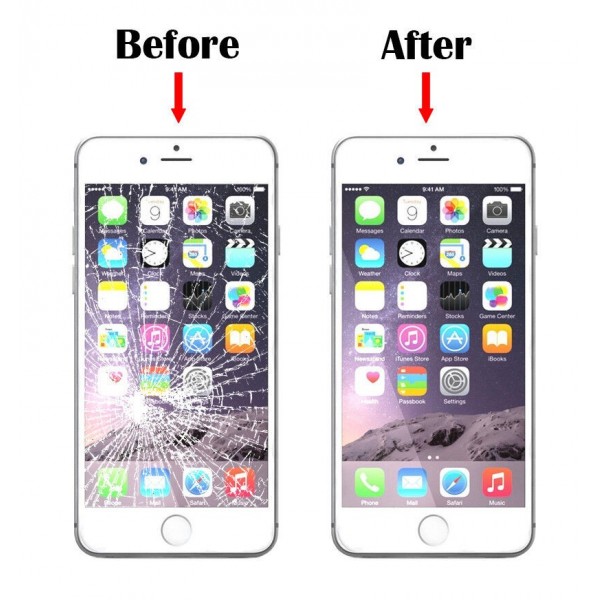 Vitre Tactile remplacement / reconditionnement + châssis + anti dust + OCA( film Glue) pour iPhone 6G Blanc