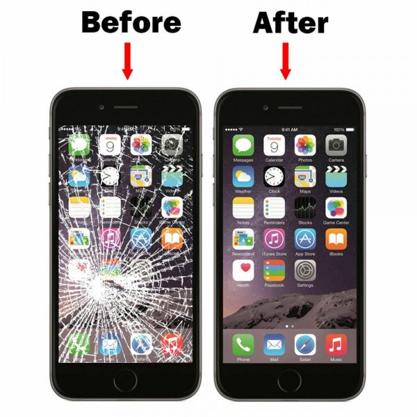 Vitre Tactile remplacement / reconditionnement + châssis + anti dust + OCA( film Glue) pour iPhone 6G Noir